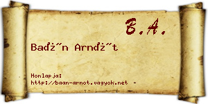 Baán Arnót névjegykártya